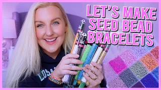 MAKE BRACELETS WITH ME *NEW SEED BEADS* (HOW TO MAKE BEADED BRACELETS) & ORGANIZING SEED BEADS ⚡️🤍