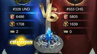 Clash of kings  DC 11 champion UND 328 vs 553