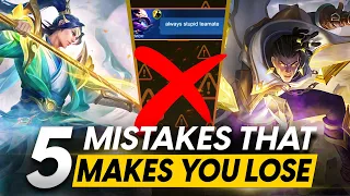 5 GAME-LOSING Mistakes You NEED To Avoid on RANK MATCHES | MOBILE LEGENDS SEASON 23