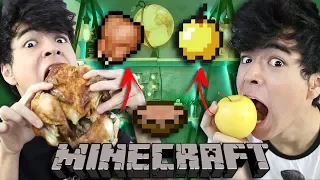 COMI SÓ COMIDAS DO MINECRAFT POR 24 HORAS