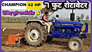 Farmtrac Champion 42 hp Tractor with 7 Foot Field King Rotavator | Best working Performance