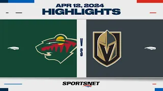 NHL Highlights | Golden Knights vs. Wild - April 12, 2024