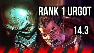 URGOT vs DARIUS (TOP) | Rank 1 Urgot, 900+ games, Rank 16 | NA Challenger | 14.3