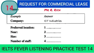 Ielts fever listening test 14 | request for commercial lease | ict industries