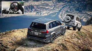 GTA 5 - LEXUS LX 570 & G63 AMG OFFROAD CONVOY (4X4) | Steering Wheel Gameplay [4K]