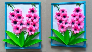 របៀបធ្វើផ្កាពីក្រដាស់/How to make paper flower/Wall hanging/Home decoration/Paper Craft