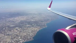 Wizz Air A321 take off from Larnaca Airport