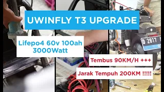 UWINFLY T3 Upgrade lebih mahal dari MOTOR LISTRIK NYA !!! (Baterai Lifepo4 100AH & Dinamo 3000W)