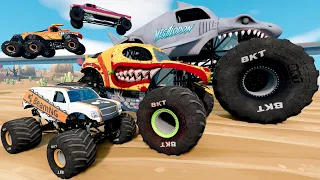 Monster Jam INSANE Big vs Small Monster Truck Races and High Speed Jumps #2