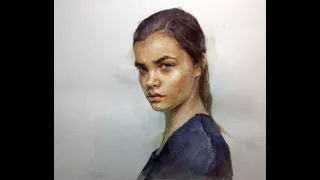 Watercolor Portrait painting tutorial | real time