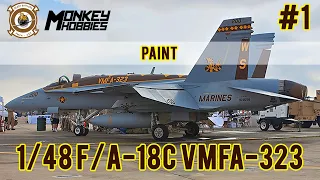 HOBBYBOSS 1/48 F/A-18C HORNET VMFA-323 DEATH RATTLERS PART 1:  PAINT