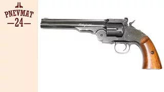 Пневматический револьвер ASG Schofield 6" Aging Black, пулевой