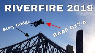 Brisbane Riverfire 2019 from Howard Smith Wharves: C-17A Globemaster F/A-18F