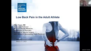 Low Back Pain in the Adult Athlete | National Fellow Online Lecture Series