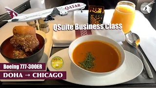 Qatar Airways 777-300ER QSUITE Trip Report Doha to Chicago
