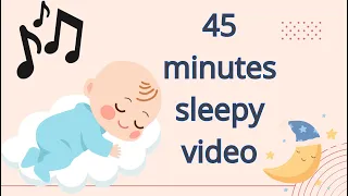 45 min.. Baby Sleep Music Lullaby for Babies to go to Sleep Dark Screen Sensory Video For Toddlers