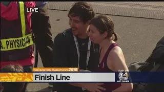 Jeff Bauman Greets Wife At Boston Marathon Finish Line