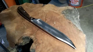 The finished knife from our "forging a knife/chopper series..