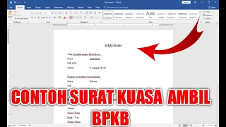 Contoh Surat Kuasa Pengambilan BPKB Motor