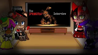 Fnaf 1 react to Springtrap interview and He always come back.