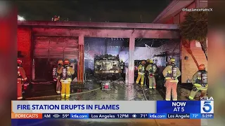 Crews extinguish overnight fire at Los Angeles County fire station 