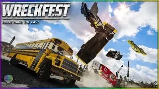 SCHOOL BUS VS. NASCAR LEGENDS! | Wreckfest