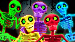 Пять скелетов вышли однажды ночью 💀| Песни на Хеллоуин для детей | @HooplaKidzRusskij