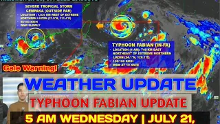 PAG-ASA WEATHER UPDATE | 5 AM WEDNESDAY | JULY 21, 2021 | TYPHOON FABIAN UPDATE