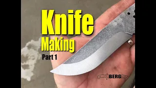 How to Knife Making Part 1 Bevel Grinding, Blade etching and Hardening by Berg Knife making