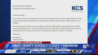 Knox County Schools closed tomorrow