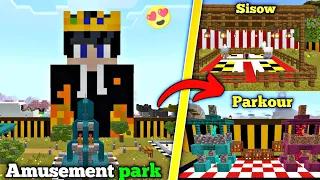 I Made A Beautiful Amusement Park In Minecraft Pe Survival 😍 | Mcpe Survival Series #48