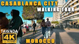 Casablanca city 2024 Walking Tour 🇲🇦 4K UHD Morocco 🇲🇦