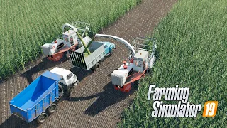 FS19 |Карта Кошмак| Уборка кукурузы на силос легендарным комбайном КСК-100, МП с подписчиками