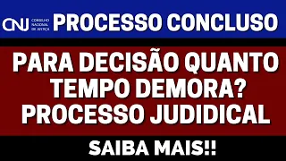 PROCESSO JUDICIAL  CONCLUSO PARA DECISÃO QUANTO TEMPO DEMORA  SENTENÇA?