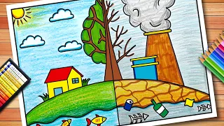 Environment Day Drawing | Environment Day Poster | Beat Plastic Pollution | Save Environment Drawing