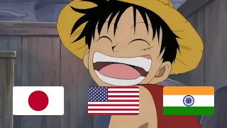 One Piece - The Straw Hat Pirate (Japanese vs English vs Indian dub)