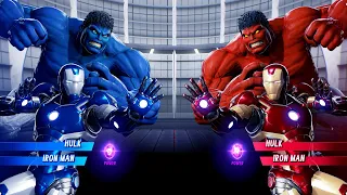 Blue Hulk & Iron Man vs Red Hulk & Iron Man (Very Hard) - Marvel vs Capcom | 4K UHD Gameplay