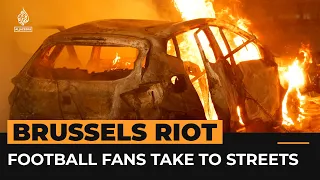 Football fans riot in Brussels after Morocco’s shock win | Aj #shorts