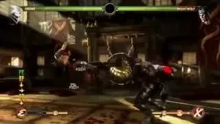 Mortal Kombat 9 Smoke mid-screen easy combo