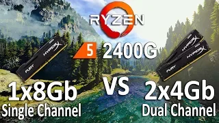 R5 2400G 1x8GB vs 2x4GB RAM Test in 7 Games