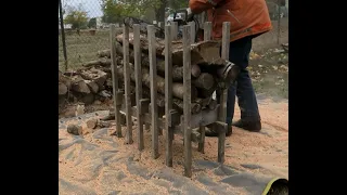 couper son bois de chauffage avec un chevalet fait sur mesure