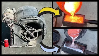 Copper Casting Huge Fan Motor Melt Down - ASMR Metal Melting - Trash To Treasure - BigStackD