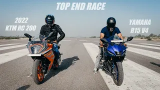 2022 KTM RC 200 vs Yamaha R15 V4 || Top End Race || Must watch 🔥