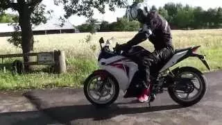Honda CBR 250 with and without exhaust