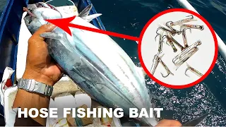 How to Catch Skipjack Tuna using Dextrose Hose as Lure | Traditional Fishing "Tapsay" Tulingan