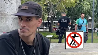 La Policía no nos quiso dejar patinar 👮‍♂️ session de skate en la calle