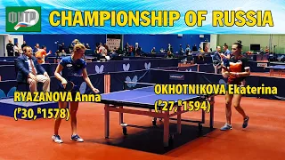 1/8 ФИНАЛ РЯЗАНОВА - ОХОТНИКОВА ЧЕМПИОНАТ РОССИИ-2020 #tabletennis #настольныйтеннис