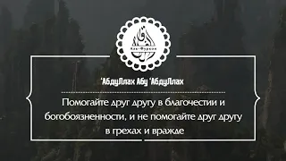 Помогайте друг другу в благочестии и богобоязненности, и не помогайте друг другу в грехах и вражде