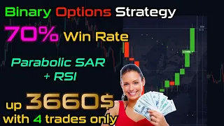 $3,660 with 4 trades! | 70% WIN Rate | Binary Options | Parabolic SAR + RSI strategy