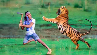 Tiger Attack Man in Forest | Royel Bengal Tiger Attack Fun Made Movie part 19